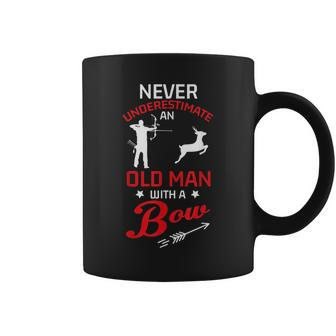Never Underestimate An Old Man With A Bow Archery Men Gift Coffee Mug - Seseable