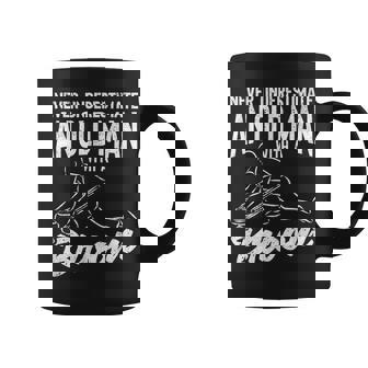 Never Underestimate An Old Man With A Broom Curling Lovers Gift For Mens Coffee Mug - Seseable