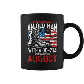 Never Underestimate An Old Man With A Dd 214 Born In August Gift For Mens Coffee Mug - Seseable