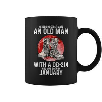 Never Underestimate An Old Man With A Dd214 Born In January Coffee Mug - Seseable