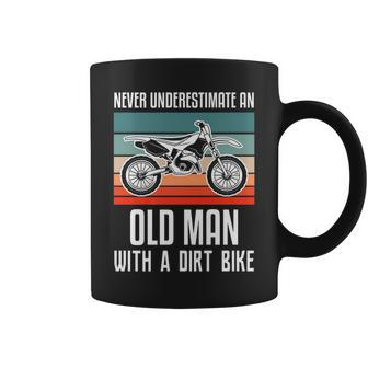 Never Underestimate An Old Man With A Dirt Bike Gift For Mens Old Man Funny Gifts Coffee Mug | Mazezy AU