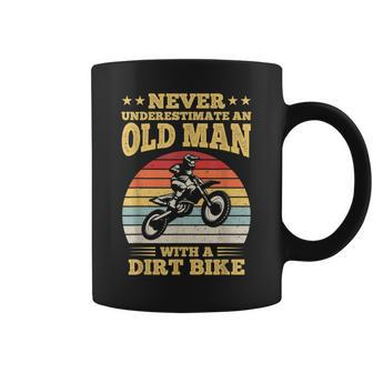 Never Underestimate An Old Man With A Dirt Bike Old Man Funny Gifts Coffee Mug | Mazezy AU