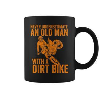 Never Underestimate An Old Man With A Dirt Bike Papa Gift Coffee Mug - Seseable
