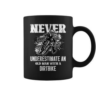 Never Underestimate An Old Man With A Dirtbike Biker Costume Coffee Mug - Seseable