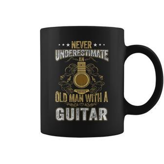 Never Underestimate An Old Man With A Guitar Acoustic Player Coffee Mug - Seseable