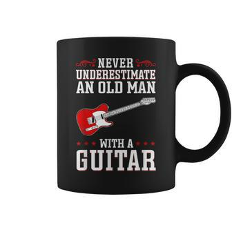 Never Underestimate An Old Man With A Guitar Musician Rock Gift For Mens Coffee Mug - Seseable