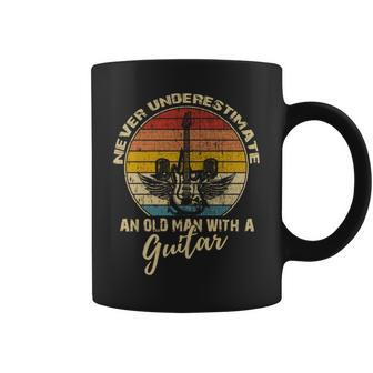 Never Underestimate An Old Man With A Guitar Player Vintage Coffee Mug - Seseable