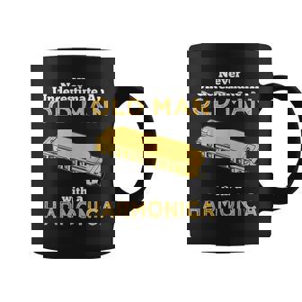 Never Underestimate An Old Man With A Harmonica Great Country Man Musical Gift Coffee Mug | Seseable UK