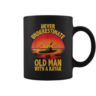 Never Underestimate An Old Man With A Kayak Quote Funny Coffee Mug - Seseable