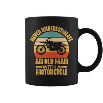 Never Underestimate An Old Man With A Motorcycle Funny Biker Coffee Mug - Seseable