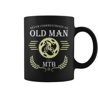 Never Underestimate An Old Man With A Mtb | Mountain Bike Coffee Mug - Seseable