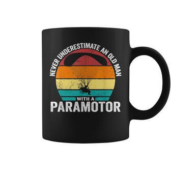 Never Underestimate An Old Man With A Paramotor Old Man Funny Gifts Coffee Mug | Mazezy