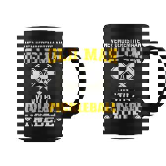 Never Underestimate An Old Man With A Pickleball Paddle Gift For Mens Coffee Mug - Seseable
