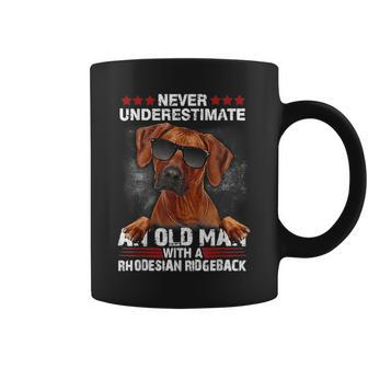 Never Underestimate An Old Man With A Rhodesian Ridgeback Coffee Mug - Seseable