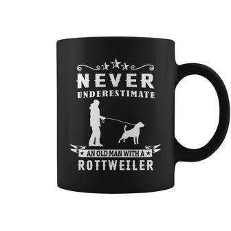 Never Underestimate An Old Man With A Rottweiler Dog Rottie Coffee Mug - Seseable