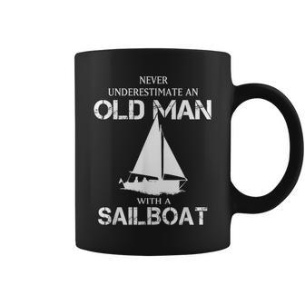 Never Underestimate An Old Man With A Sailboat T V1 Old Man Funny Gifts Coffee Mug | Mazezy
