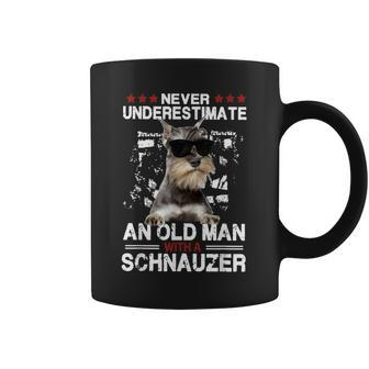 Never Underestimate An Old Man With A Schnauzer Dog Pet Gift Gift For Mens Coffee Mug - Seseable