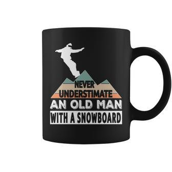 Never Underestimate An Old Man With A Snowboard Ski Snow Coffee Mug - Seseable