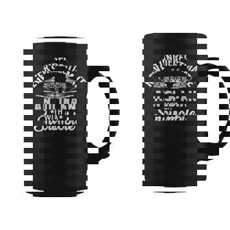 Never Underestimate An Old Man With A Snowmobile Gift For Mens Coffee Mug | Seseable UK