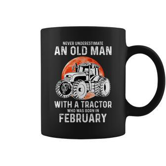 Never Underestimate An Old Man With A Tractor February Coffee Mug - Seseable