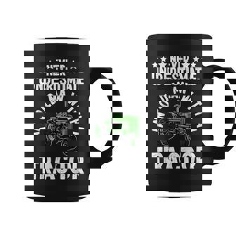 Never Underestimate An Old Man With A Tractor | Farmer Old Man Funny Gifts Coffee Mug | Mazezy