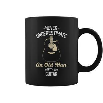 Never Underestimate An Old Man With Acoustic Guitar Old Man Funny Gifts Coffee Mug | Mazezy