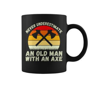 Never Underestimate An Old Man With An Axe Throwing Coffee Mug - Seseable