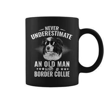 Never Underestimate An Old Man With Border Collie Dog Old Man Funny Gifts Coffee Mug | Mazezy