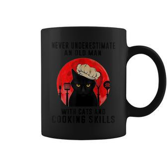 Never Underestimate An Old Man With Cats And Cooking Kills Old Man Funny Gifts Coffee Mug | Mazezy