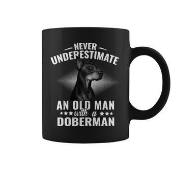 Never Underestimate An Old Man With Doberman Pinscher Dog Coffee Mug - Seseable