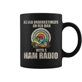Never Underestimate An Old Man With Ham Radio Amateur Radio Coffee Mug - Seseable