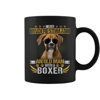 Never Underestimate An Old Man With Picture A Boxer Dog Coffee Mug - Seseable
