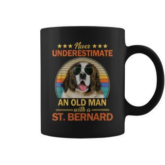 Never Underestimate An Old Man With Saint Bernard Gift For Mens Old Man Funny Gifts Coffee Mug | Mazezy