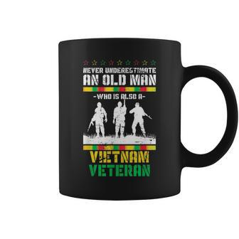 Never Underestimate An Old Men Who Is Also A Vietnam Veteran Veteran Funny Gifts Coffee Mug | Mazezy