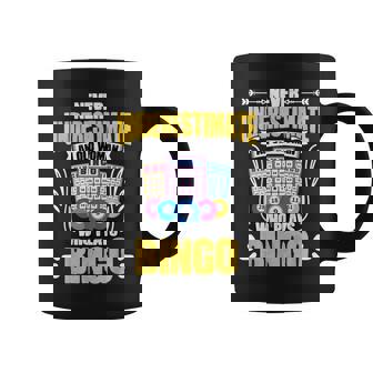 Never Underestimate An Old Woman Funny Playing Bingo Player Old Woman Funny Gifts Coffee Mug | Mazezy