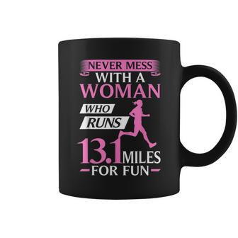 Never Underestimate An Old Woman Half Marathon Runner Old Woman Funny Gifts Coffee Mug | Mazezy