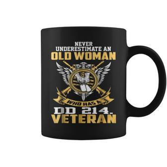 Never Underestimate An Old Woman Who Has A Dd 214 Old Woman Funny Gifts Coffee Mug | Mazezy