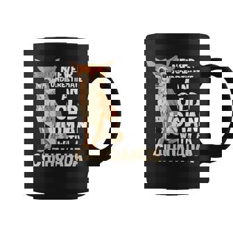 Never Underestimate An Old Woman With A Chihuahua Dog Lover Gift For Womens Coffee Mug - Seseable