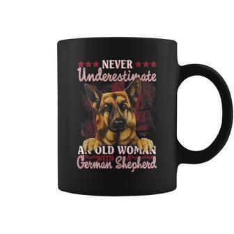 Never Underestimate An Old Woman With A German Shepherd Coffee Mug - Seseable