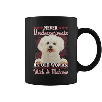 Never Underestimate An Old Woman With A Maltese Coffee Mug - Seseable
