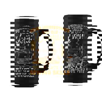 Never Underestimate An Old Woman With Cats And Sewing Skills Coffee Mug - Seseable