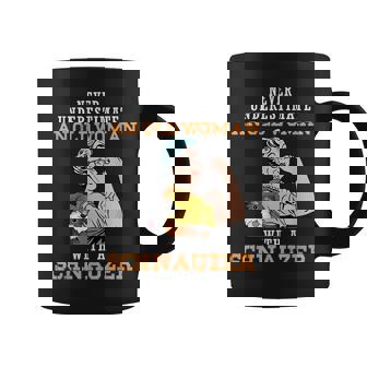 Never Underestimate An Old Woman With Schnauzer Dog Lover Old Woman Funny Gifts Coffee Mug | Mazezy