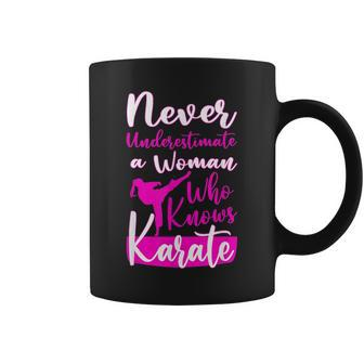Never Underestimate And Old Woman Who Knows Karate Martial Old Woman Funny Gifts Coffee Mug | Mazezy