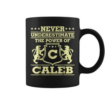 Never Underestimate Caleb Personalized Name Coffee Mug - Seseable