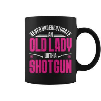 Never Underestimate Clay Pigeon Skeet Shooting Trap Shooting Gift For Womens Coffee Mug - Seseable