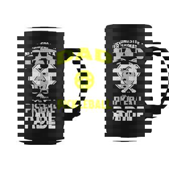 Never Underestimate Dad Funny Pickleball Gift Fathers Day Gift For Mens Coffee Mug | Mazezy