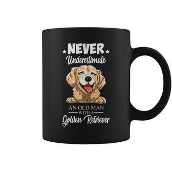 Never Underestimate Golden Retreiver Hound Dog Owner Gift Gift For Mens Coffee Mug - Seseable