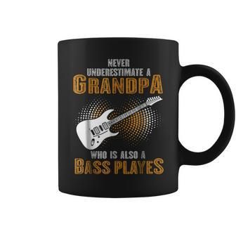 Never Underestimate Grandpa Who Is Also A Bass Player Coffee Mug - Seseable