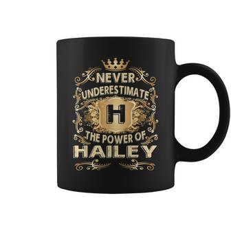 Never Underestimate Hailey Personalized Name Coffee Mug - Seseable