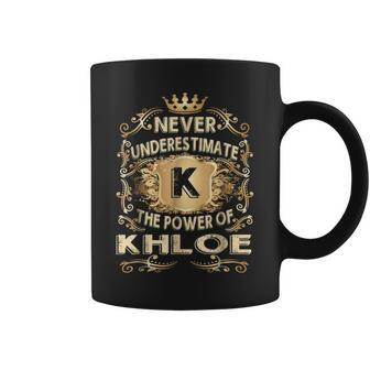 Never Underestimate Khloe Personalized Name Coffee Mug - Seseable